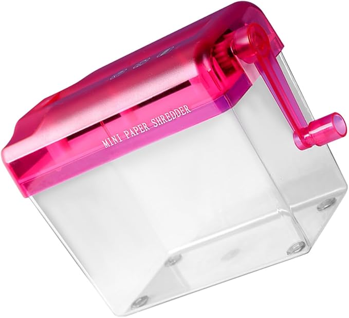 Healvian Manual Paper Shredder Small Desktop Handheld Red Compact Office and by Healvian