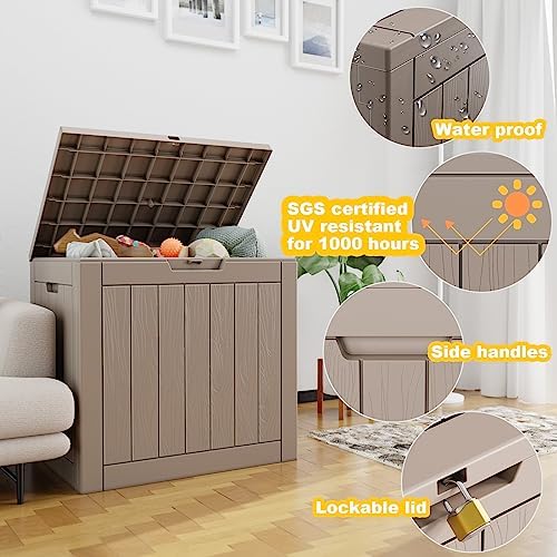 35 gallon outdoor storage box, lockable waterproof deck, package contents