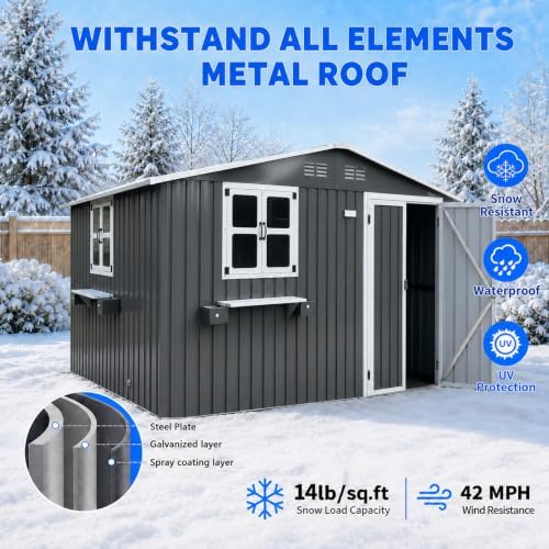10x8 ft outdoor storage shed with 2 clear, package contents