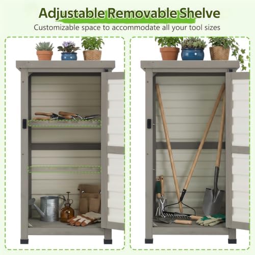 small outdoor storage cabinet with metal top, 18, close-up detail