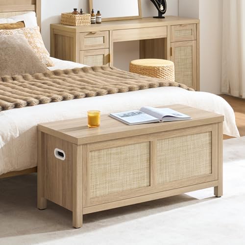 sicotas rattan storage chest set of 2 39.4" showing dimensions