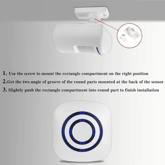 Wireless Driveway Alarm Door Chimes, Business Smart Infrared Visitor Doorbell - Image 8