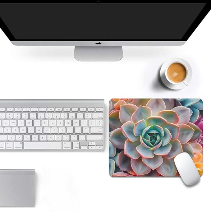 Succulent Square Mouse pad, Waterproof, Anti Slip Rubber Base, Computer Mouse - Image 6