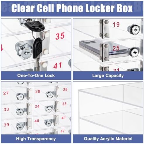 layhit 50 slots cell phone locker box for, side view