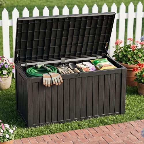 easyup 250gal large outdoor storage box waterproof lockable, side view
