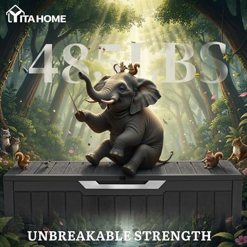 yitahome 100 gallon large outdoor storage box on a desk or shelf