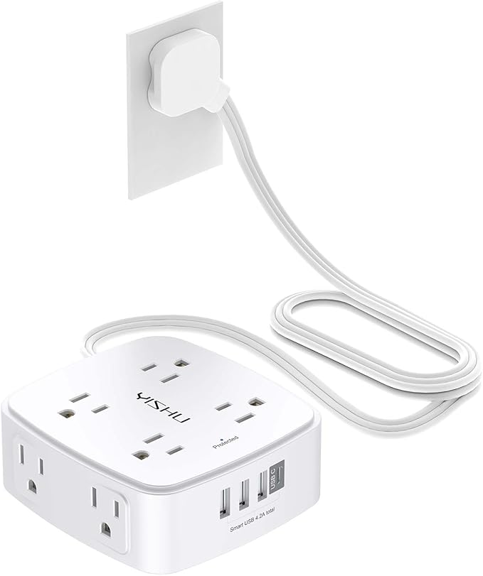 6 Ft Surge Protector Power Strip by YISHU