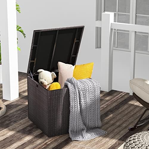 happygrill outdoor storage deck box, 72 gallon square, close-up detail
