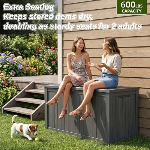 200 gallons outdoor storage deck box, side view