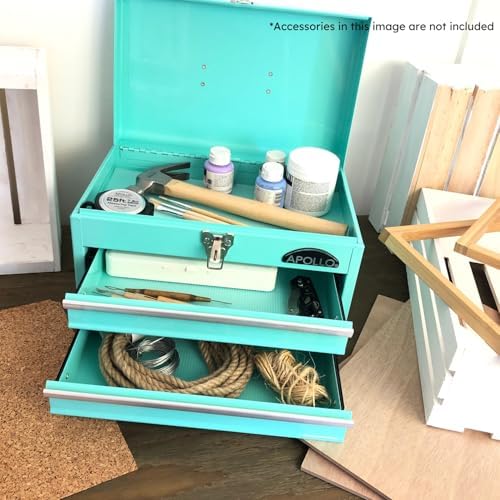 apollo tools 14 inch steel tool box, aqua, package contents