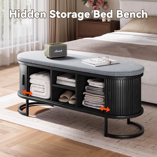 decofy shoe storage bench with cushion and sliding showing dimensions