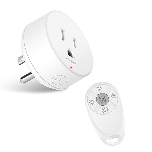 Remote Control Outlet, Wireless Light Switch, 500ft Range, No Wiring Needed by greencycle