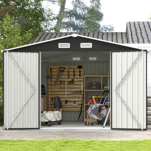 aoxun 10 x 8ft outdoor storage shed with, close-up detail