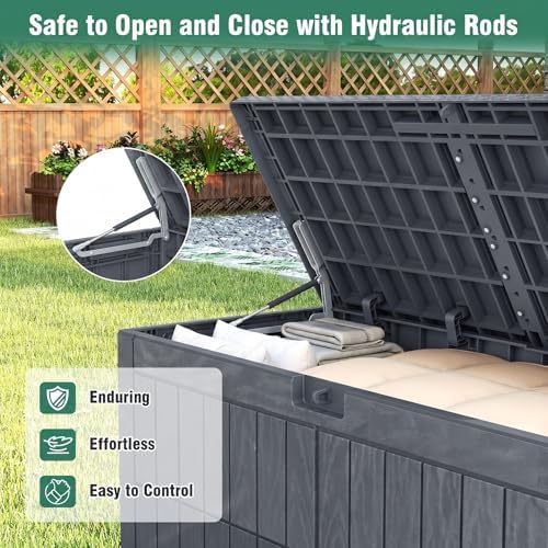 tangkula 120 gallon waterproof outdoor storage box with, package contents