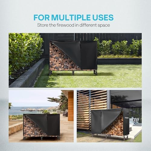 vivohome 5 ft heavy duty firewood rack outdoor on a desk or shelf
