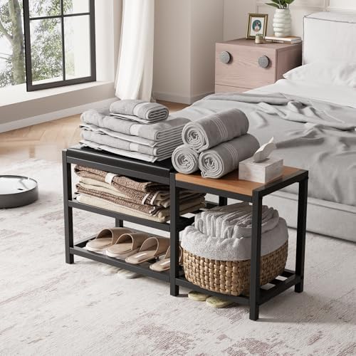 shoe bench with shoe rack,shoe rack for entryway,supports, side view