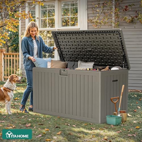 yitahome 220 gallon extra large deck box, package contents