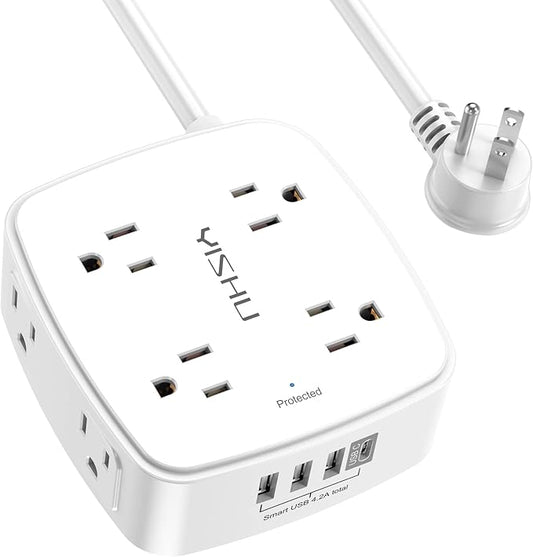 10 Ft Surge Protector Power Strip by YISHU