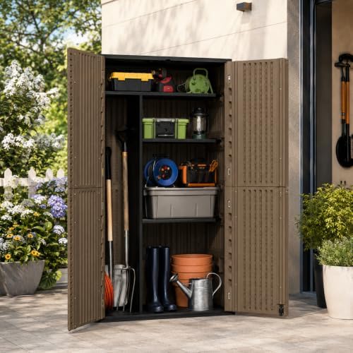 addok 66 cu.ft outdoor storage shed,resin storage cabinet, package contents