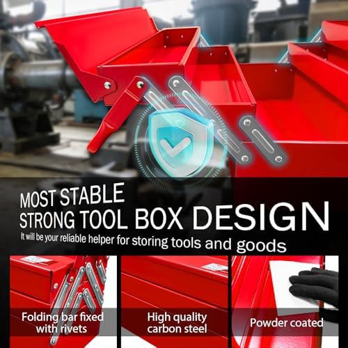 yatointo metal cantilever tool box 18 inch, 3, side view