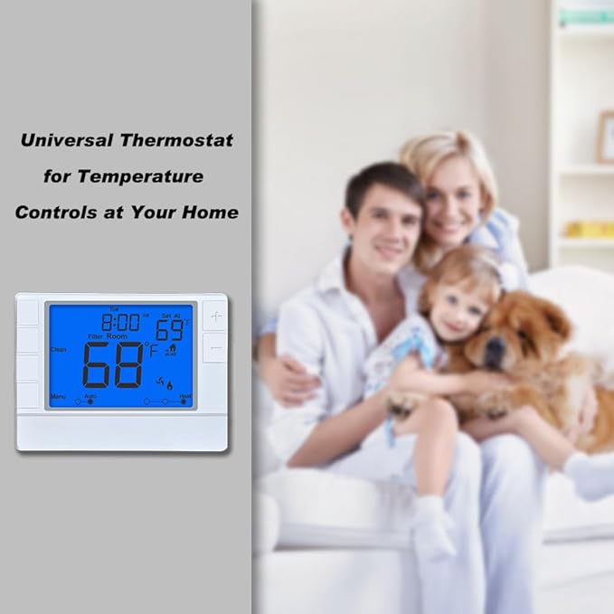 Thermostat for Home, Premium Heat Pump Room Temperature Controller, - Image 7