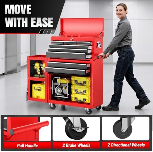 ldhthopi 8-drawer rolling tool chest, 3-in-1 modular tool on a desk or shelf