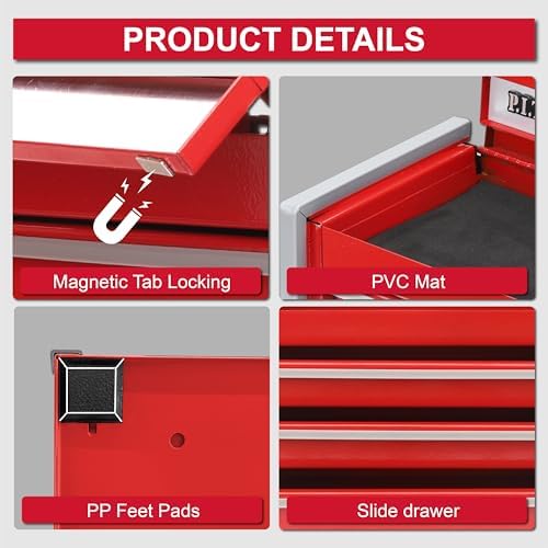 p.i.t. mini tool box,3 drawers small metal toolbox, view 9
