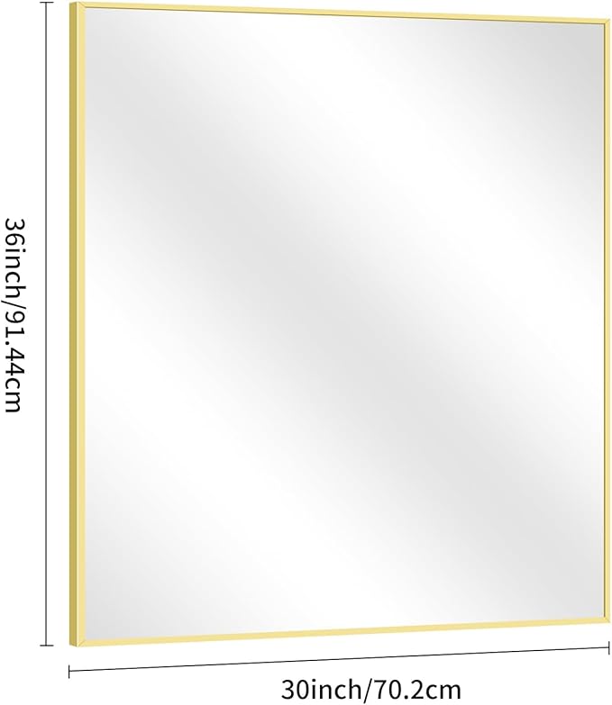 Gold Bathroom Mirror for Wall, 30x36 Inch Rectangle - Image 7