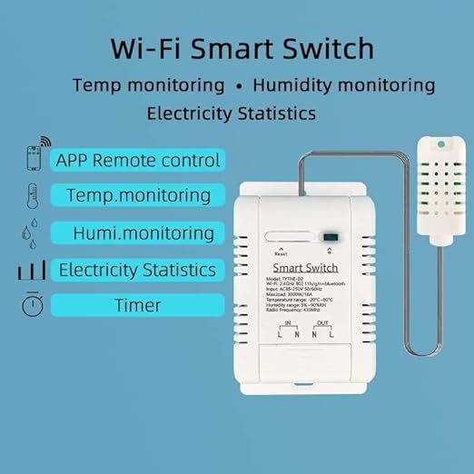 Yitouniu Tuya Smart WiFi 16A Temperature Humidity Switch Sensor Module - Image 2