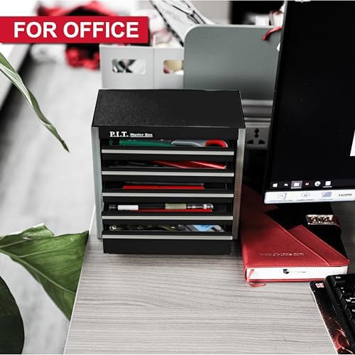 p.i.t. mini tool box,small metal toolbox organizer with, side view