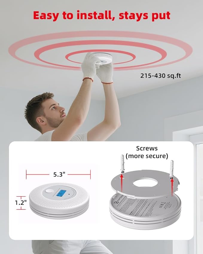 KIMROG 10-Year Sealed Battery 2-in-1 Smoke & Carbon Monoxide Detector Alarm | - Image 5