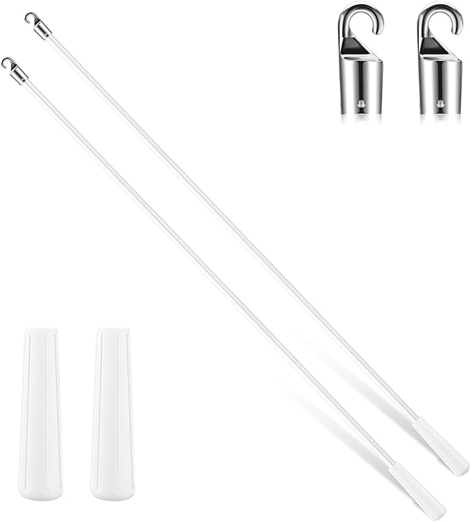 Bokon 2 Pieces White Fiberglass Blind Wand Vertical Blinds Stick Replacement by Bokon