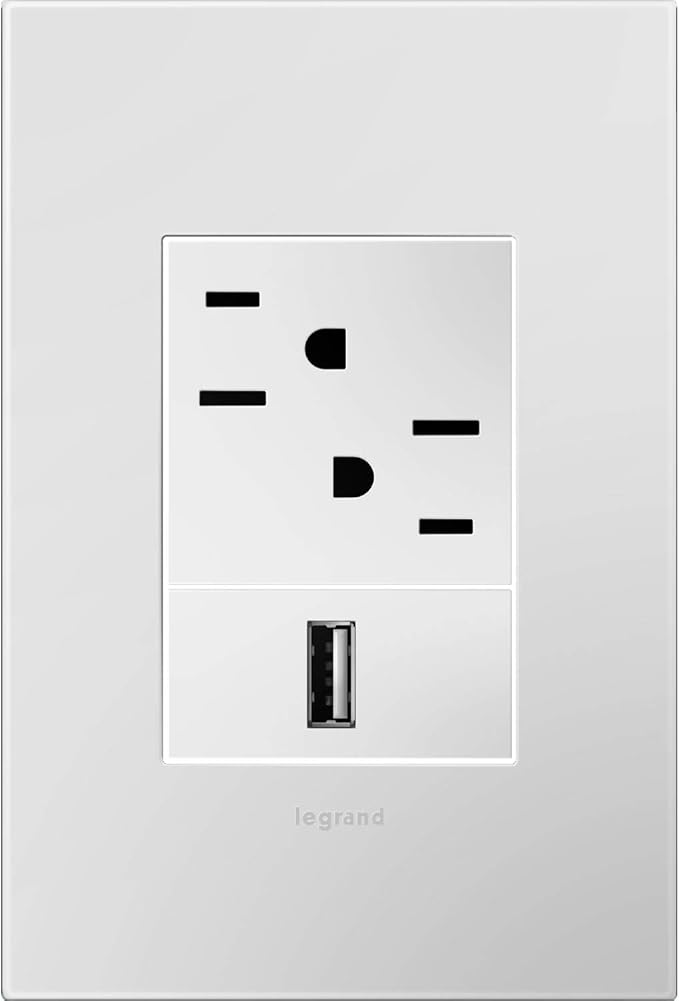 Legrand adorne Powder White, 1-Gang + Wall Plate - Image 2