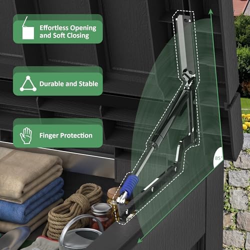 patiozen 310 gallon deck box lockable waterproof uv, package contents