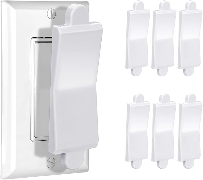 White, 6-Piece: Child Proof Switch Blocker and Cover by Makeyourlifeeasyandhappy