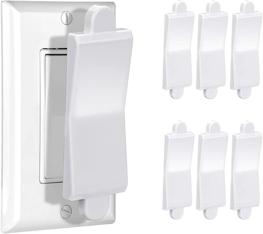 White, 6-Piece: Child Proof Switch Blocker and Cover by Makeyourlifeeasyandhappy