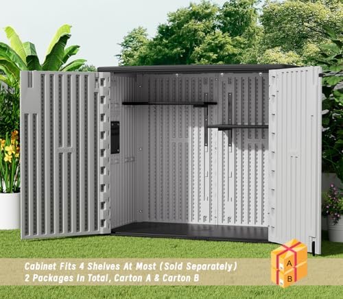 kinying outdoor horizontal storage sheds,37 cu.ft outdoor storage on a desk or shelf