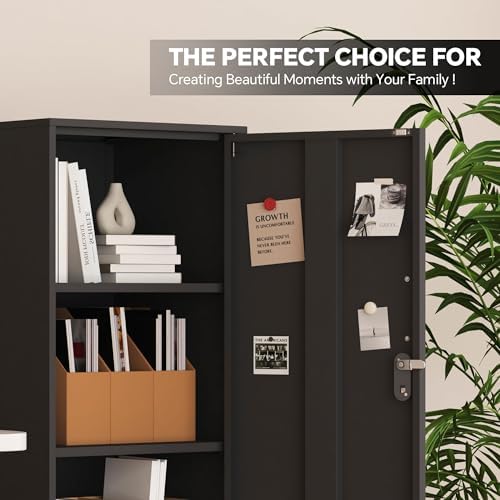 steehoom metal storage cabinet with lock, 4 tier showing dimensions