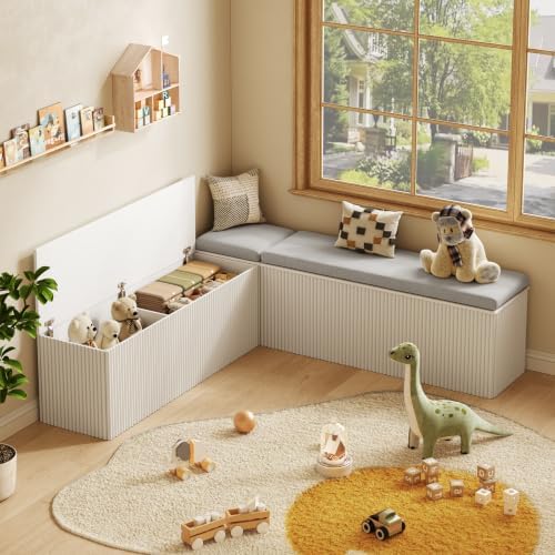 breakfast nook bench, l shaped storage bench with showing dimensions