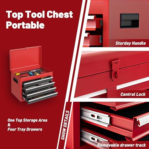 5 drawers tool cart with wheels & 1, side view