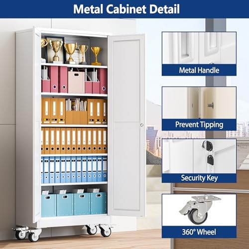 ckzbx metal garage storage cabinet with locking doors, close-up detail