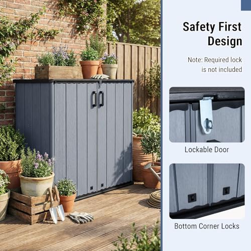 tangkula 23.5 cu.ft outdoor storage shed with lockable, package contents