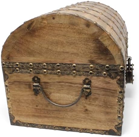 nautical cove antiqued finished wood treasure chest with shown in use