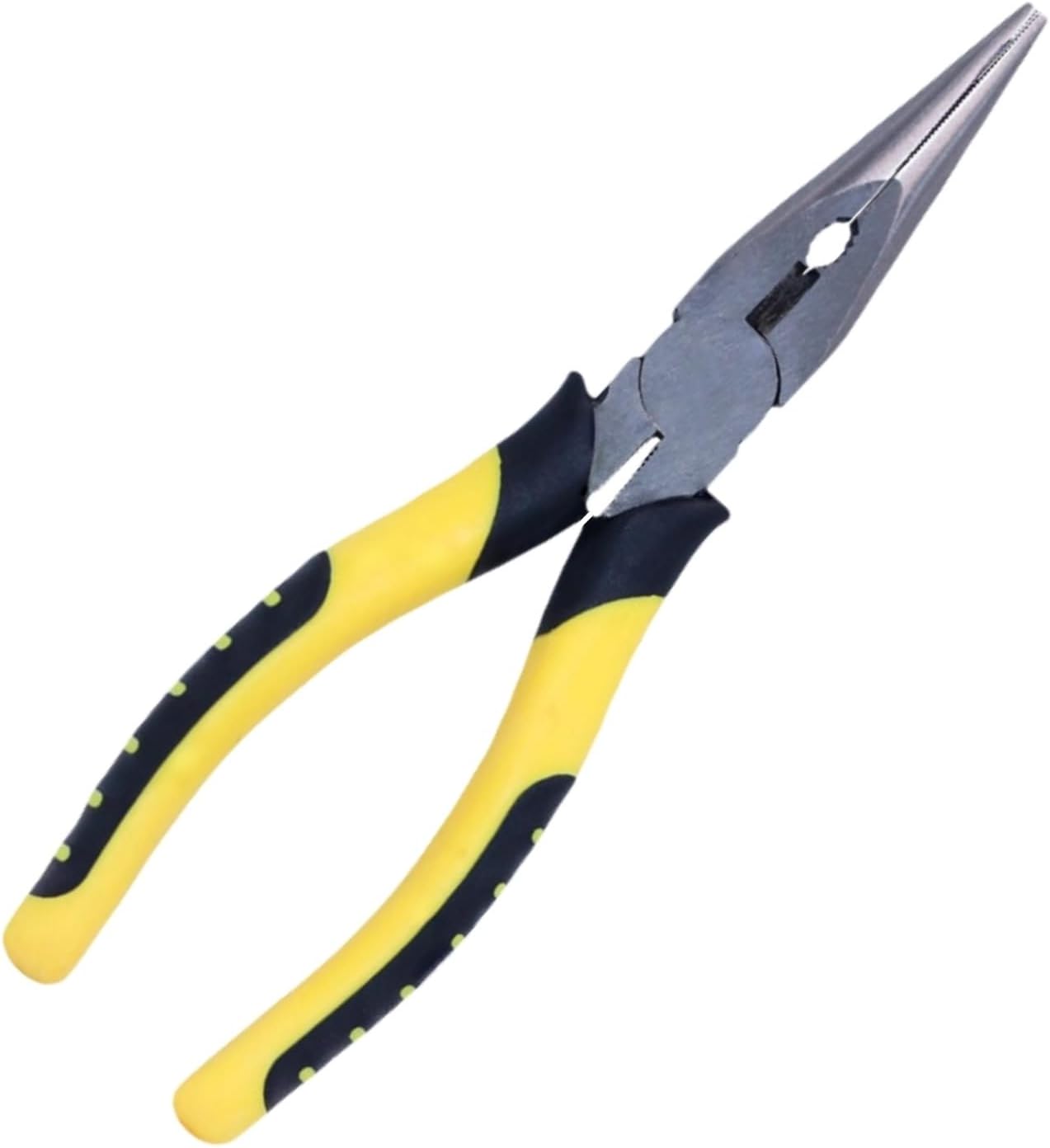 8-Inch Needle Nose Pliers: Paper Clamp Precision, Premium Heavy-Duty CRV Steel, Large Soft Grip with Wire Cutter,Chrome Vanadium Steel Long Nose Cutting Pliers