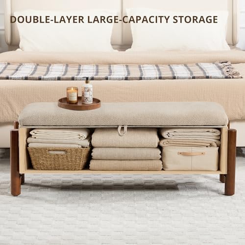 55'' modern storage ottoman benches, side view