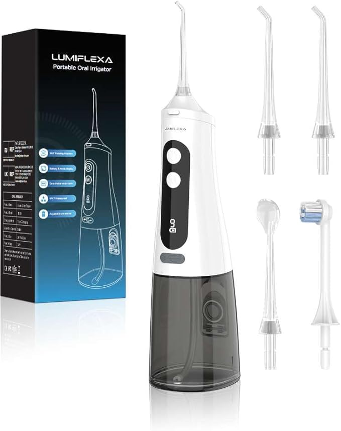 Lumiflexa Water Dental Flosser for Teeth Pick, Cordless Flosser for Travel by Lumiflexa