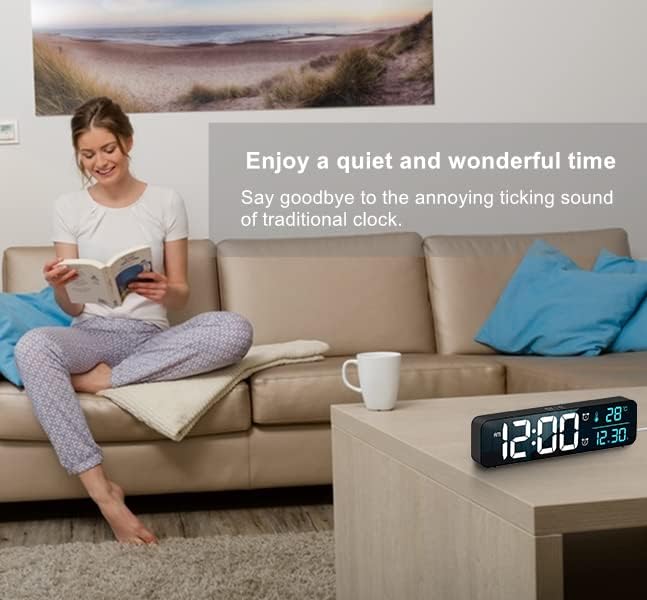 Abovsare Digital Clock for Bedroom, Clocks for Living Room Decor, Desk Table - Image 5
