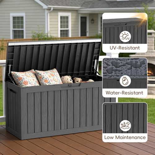 lubannese outdoor storage box, waterproof deck box, outdoor, package contents