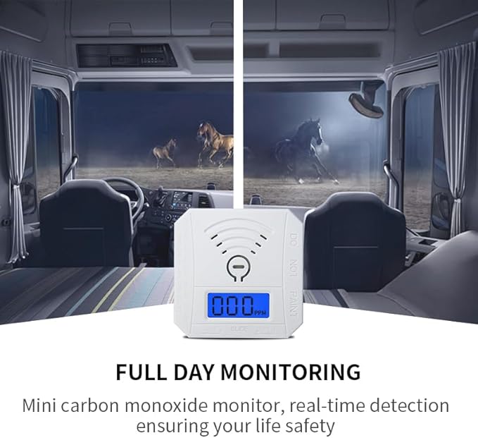 Carbon Monoxide Detector 2 Pack, Battery Operated CO Detector Alarm - Image 7
