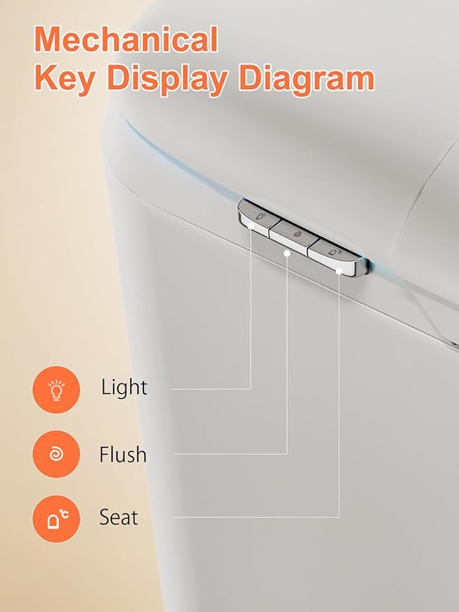 BAYTINA Smart Toilet with ADA Comfort Height Heated Seat, Night Light, Tankless - Image 6